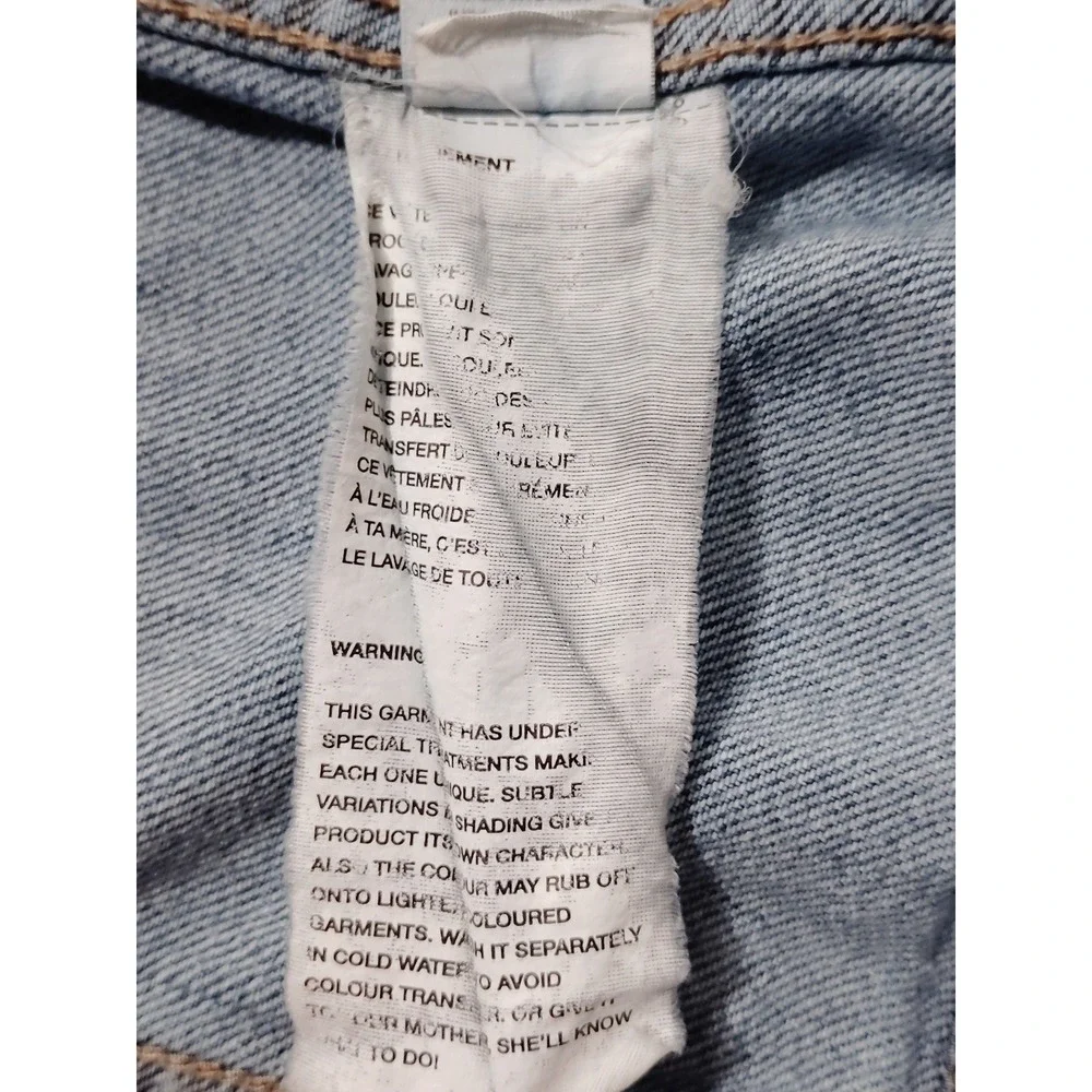 Garage Girlfriend Denim Jacket Womens Small Medium Wash Blue‎ Stretch Jean Coat